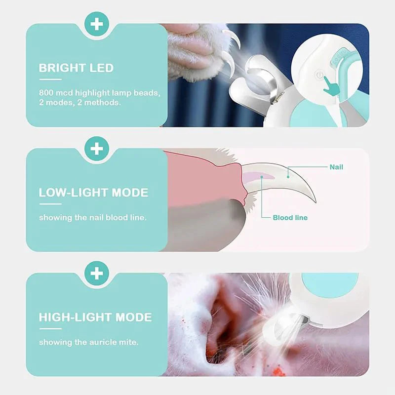 SmartSnip Pet Nail Clipper LED Light