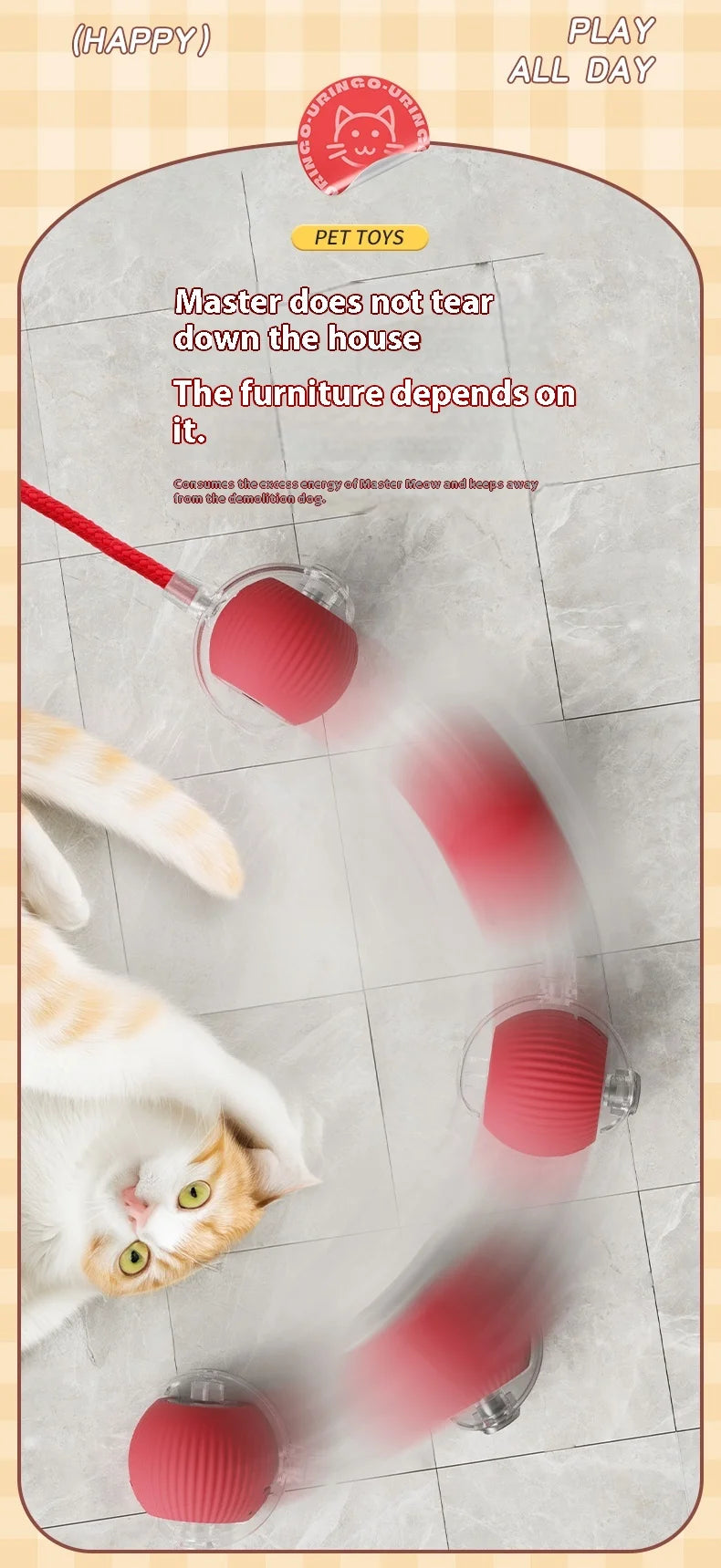 Interactive Rolling Ball Toy For Cat