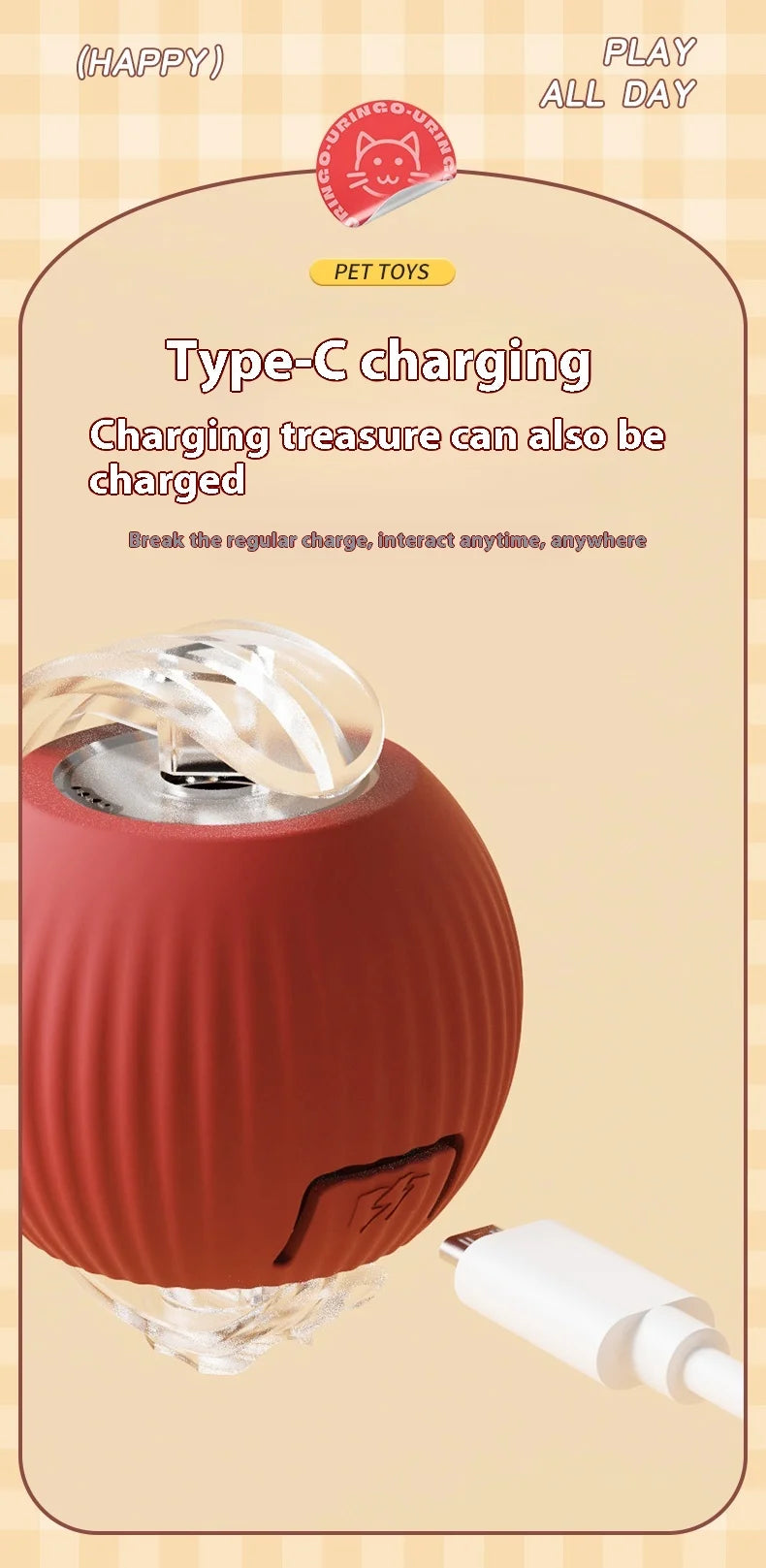 Interactive Rolling Ball Toy For Cat