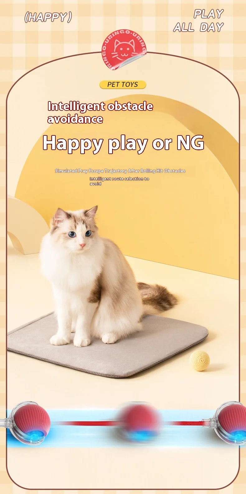 Interactive Rolling Ball Toy For Cat
