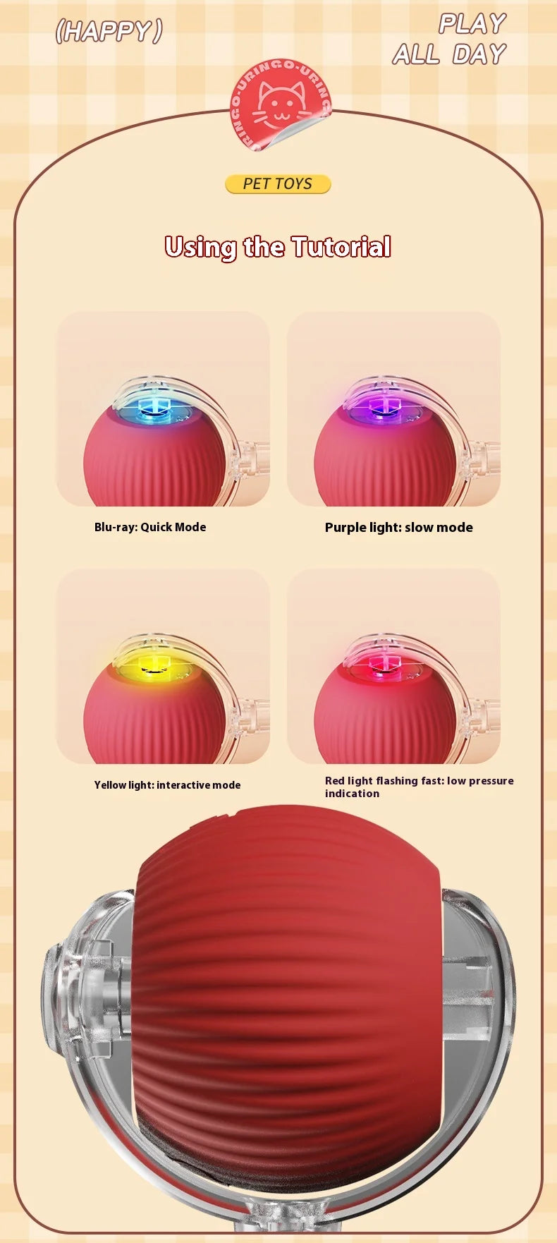 Interactive Rolling Ball Toy For Cat